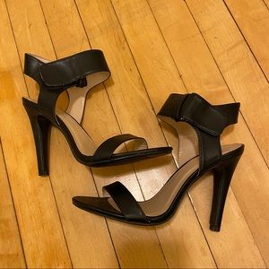 Black strapped heels